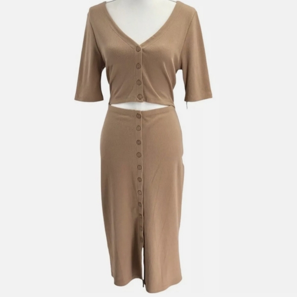 7 For All Mankind Dresses & Skirts - 7 For All Mankind Women’s Bodycon Rib-Knit Cut-Out Dress